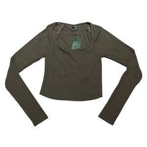 Wild Fable Women’s Olive Ribbed Long Sleeve Top, Size XS, NWT
